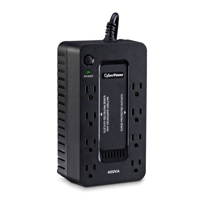 CyberPower 450VA 8-Outlet Battery Backup UPS Surge Protector Home Office