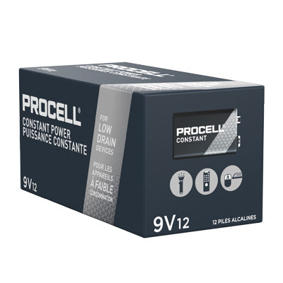 Duracell ProCell Constant 9V Alkaline Batteries - 12 Pack for Professional Devices