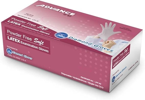 Diamond Latex Glove Powdered White Box 100 CDLP50