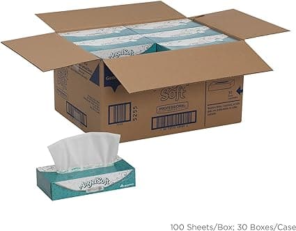 ANGEL SOFT PROFESSIONAL SERIES STANDARD FACIAL TISSUES, 2-PLY, 100 SHEETS/BOX, 30 BOXES/PACK (C- 515511)