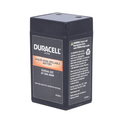 Duracell Ultra 6V 2Ah AGM Sealed Lead Acid Battery Side Tab Design