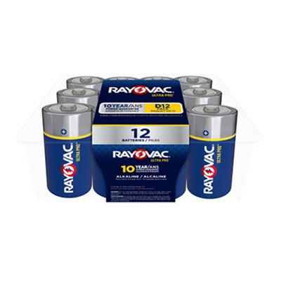 Rayovac UltraPro D Alkaline Batteries 12-Pack: Leak-Proof, Long-Lasting Power Cells