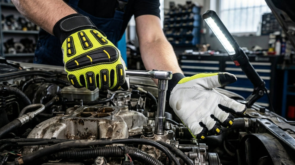 Tuff Gard Cut Level 3 Mechanic Gloves Fluorescent Yellow