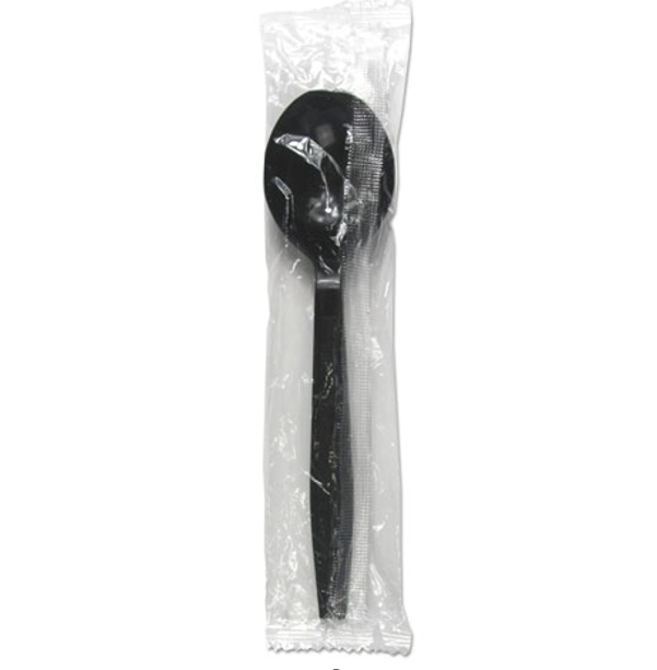 Disposable Soupspoon Wrapped Black PP 5.3g, 1000pcs/ctn