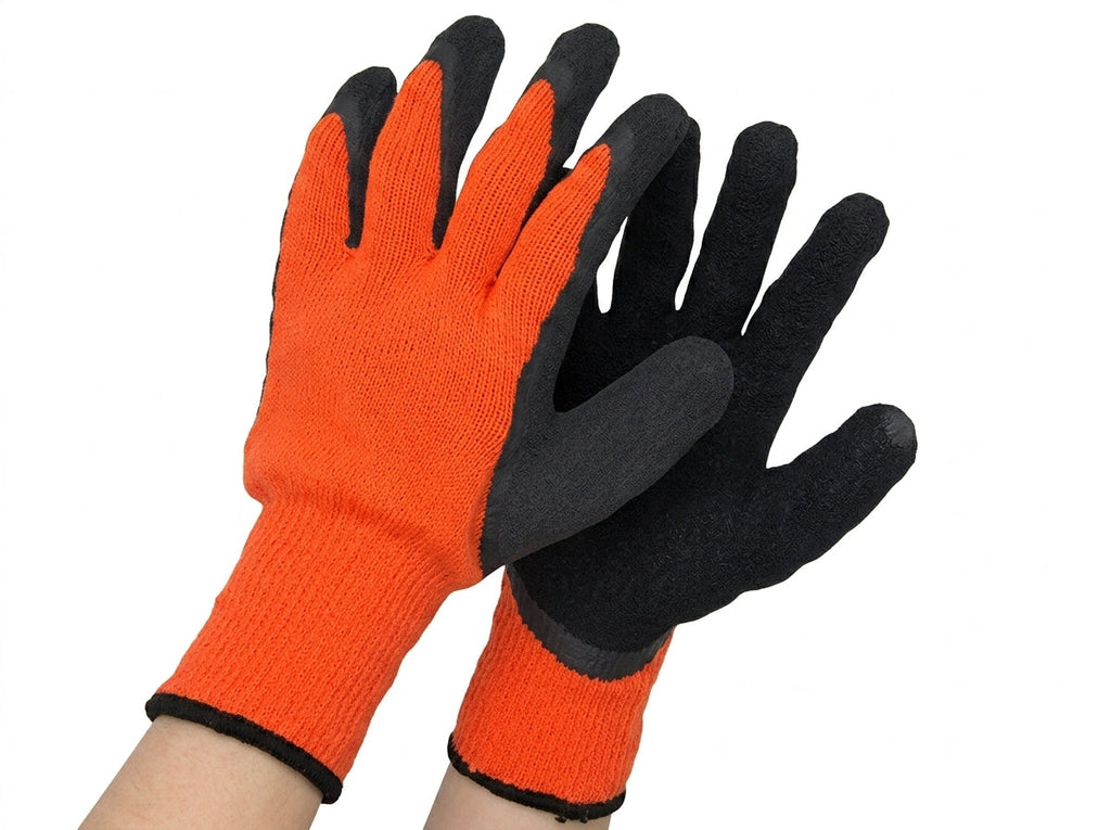 VizoCare Tuff Gard Acrylic Latex Work Gloves Hi-Vis Orange Black