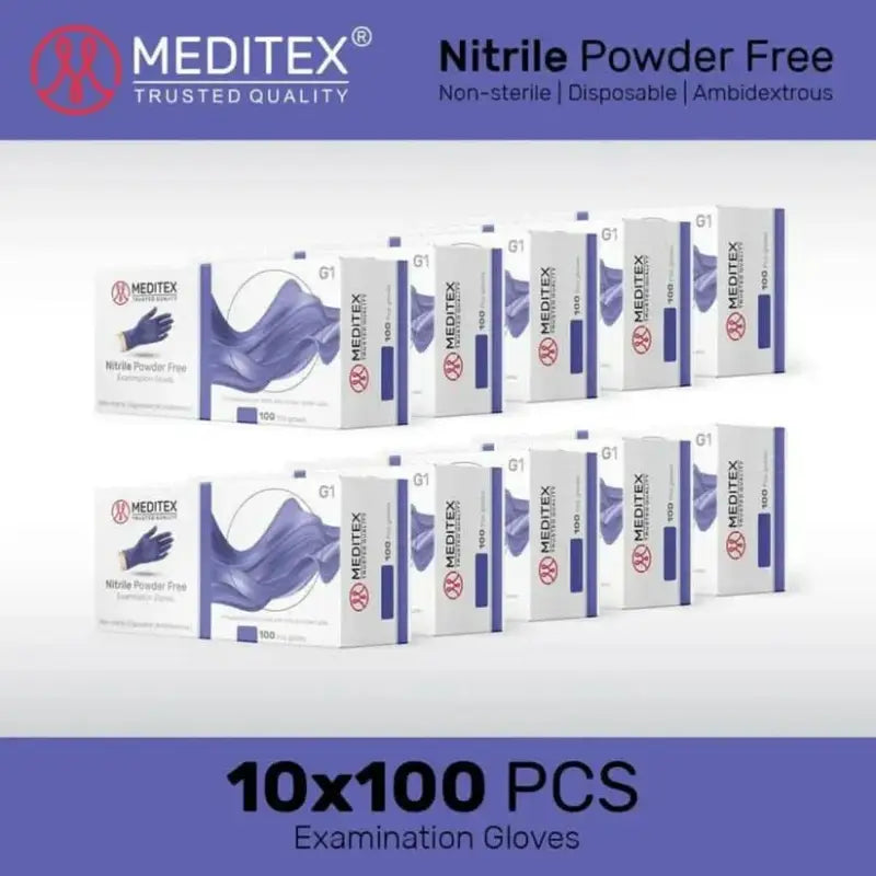 MEDITEX Violet Blue Nitrile Gloves | G1 4mil Exam Gloves CG1VB4 - Gloves