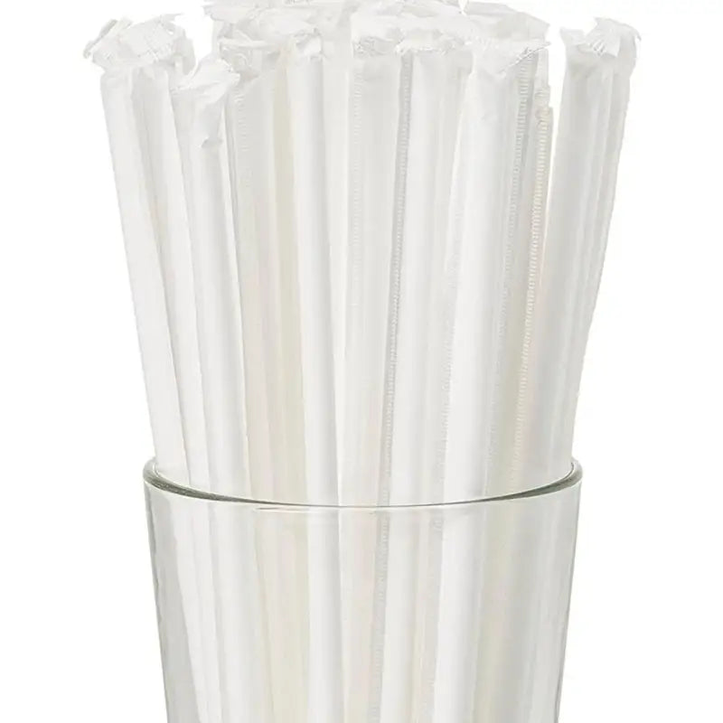 Paper Wrapped Jumbo Straight Straw Clear 9.25’’ 5.6mm - Foodservice Disposables