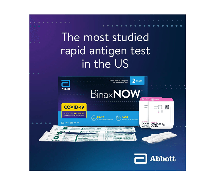 Abbott BinaxNOW COVID-19 Antigen Self Test (Case of 12 tests) - Cetrix Technologies LLC